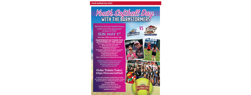 Softball Day at the Lancaster Barnstormers!