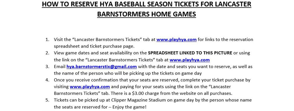 Lancaster Barnstormers Ticket Purchase Process